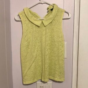 Yellow lace tank
